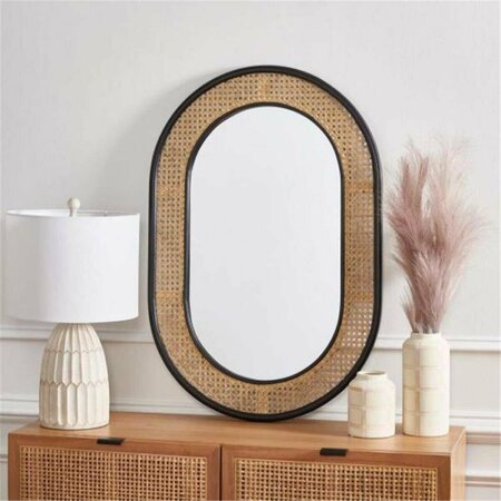 SAFAVIEH Cayce Mirror Black & Natural MRR2020A